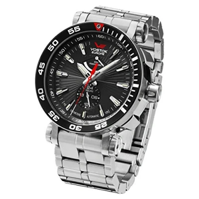 Abbildung von Vostok Europe Automatikuhr XXL Energia Rocket 575A538 B Edelstahlband 48 mm