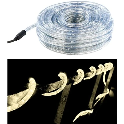 Abbildung von Lunartec Lichterschlauch: LED Lichtschlauch Innen &amp; Außenbereich, 720 LEDs,20 m, warmweiß, IP44 (Lichterschlauch außen, Weihnachtsbeleuchtung)