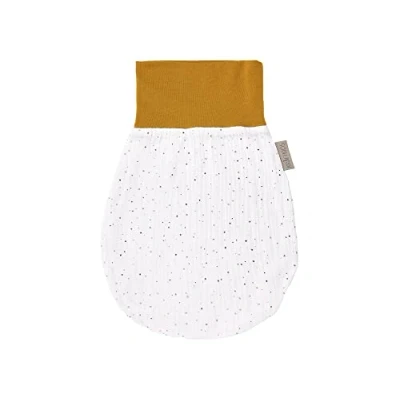 Abbildung von KraftKids Babyschlafsack Musselin goldene Punkte auf Weiß, Sommer/Frühling Variante, 100% Baumwolle, hochwärtiger Stoff, zwei Schichten Stoff