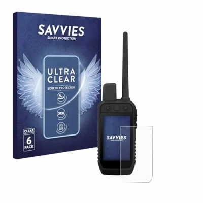Abbildung von Savvies 6 Stück Schutzfolie für Garmin Alpha 300 K Displayschutz Folie Ultra Transparent