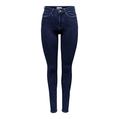 Abbildung von ONLY Damen ONLPAOLA HW SK DNM TAI Jeans, Dark Blue Denim, MW / 30L