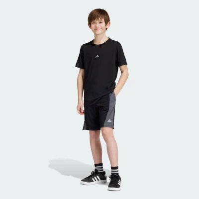 Abbildung von adidas Performance Training kurze Sporthose Black grey three reflective silver für Kinder, Größe: 128,