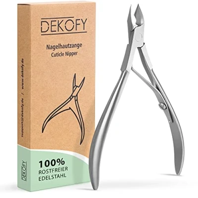 Abbildung von DEKOFY Nagelhautzange Edelstahl Extra scharfer Nagelhautschneider mit präzisem Schnitt zur schmerzfreien Nagelhaut Entfernung an Fingern und Zehen Nagelhautschere, Nagelhautentferner