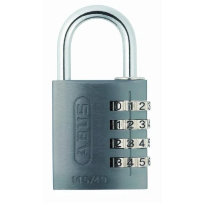 Abbildung von ABUS Zahlenschloss 145/40 Titanium Kofferschloss, Spindschloss u. v. m. Aluminium Vorhängeschloss individuell einstellbarer Zahlencode Sicherheitslevel 4