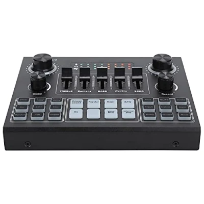 Abbildung von Soundkarte für PC, V9 Bluetooth Stereo Audio Mixe mit 16 Spezialeffekten Sound Computerspiel Handy Live Broadcast