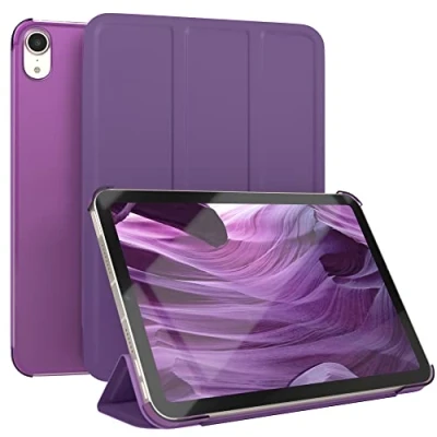 Abbildung von EAZY Case Schutzhülle für iPad Mini 6 Generation (2021) Hülle 8.3&quot; Smart Cover Tablet Smartcase zum Aufstellen Klapphülle mit Standfunktion Sleep Wake Up Funktion Tasche Kunstleder Etui Lila