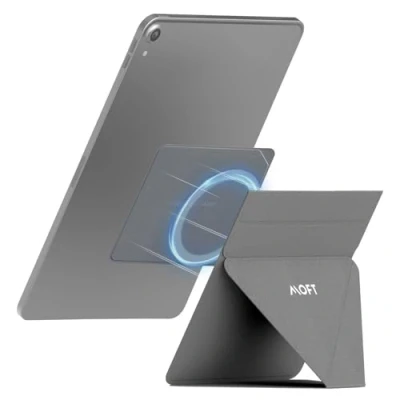 Abbildung von MOFT Snap Tablet Ständer, faltbar und einstellbar im Hoch Querformat, ultraschlanker Design iPad Ständer für den Schreibtisch, kompatibel mit 9,7&quot; bis 12,9&quot; Tablets, Grau