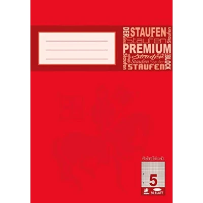 Abbildung von 10 x Staufen Schulblock Premium A5 50 Blatt kariert Lineatur 5