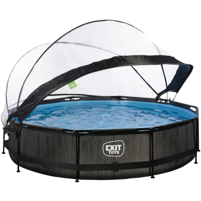 Abbildung von EXIT Pool mit Abdeckung ø360cm Black Wood