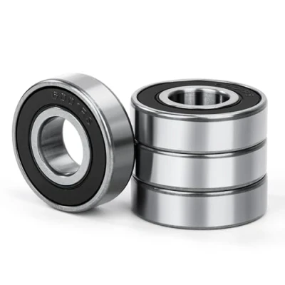 Abbildung von 4 Stück 6001 2RS Kugellager 12x28x8mm Doppelt Geschützte Rillenkugellager Chromstahl und Vorgeschmiert, 6001RS mit Doppeldichtung, für DIY, Drehbänke, Motoren, 3D Drucker