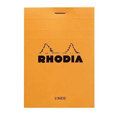 Abbildung von Rhodia 12600C Notizblock N12 (geheftet, liniert, mikroperforiert, 85 x 120 mm, 80 Blatt) 1 Stück orange