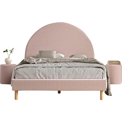 Abbildung von Vipack Schlafzimmer Set &quot;Polsterbett Moon&quot;, (Made in Europe), LF 140x200cm, inkl. Lattenrost, Bouclé Stoff bezogen, wahlw. 4 Farben