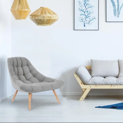 Abbildung von Menzzo Danios Sessel, Stoff, Grau, L102 x P82 H86 cm