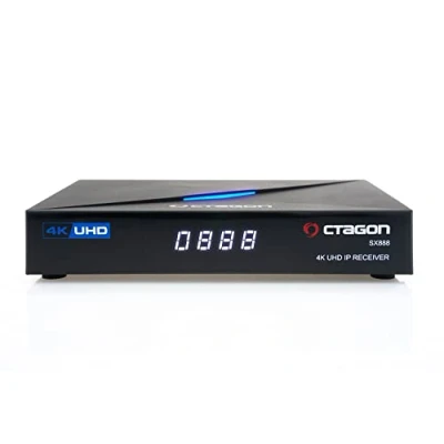 Abbildung von Octagon SX888 V2 (Version2) 4K UHD IP Receiver H.265 mit DualOS, 1GB RAM 4GB Flash Stalker IPTV Multistream Schwarz