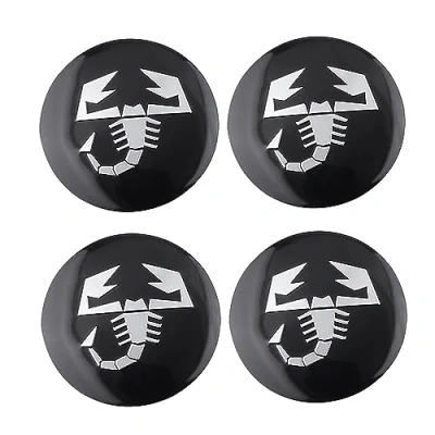 Abbildung von SGW Radnabenabdeckungs Aufkleber, Fiat Abarth Emblem in Schwarz (ABS, 56 mm, selbstklebend), 4 Stück