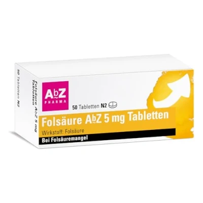 Abbildung von Folsäure AbZ 5 mg Tabletten 50 St