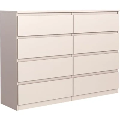Abbildung von meble masztalerz Kommode Matt mit 8 Schubladen 140 cm, Sideboard Wohnzimmer, Schlafzimmer H: 101,5 B: 138,5 T: 39 cm Schubladen, Schubladenschrank Kaschmir
