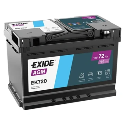Abbildung von EXIDE EK720 Batterie 12V 72Ah 760A B13 VOLKSWAGEN: Passat B8 Variant, Golf 7 Schrägheck, MERCEDES BENZ: SL Cabrio, C Klasse Limousine