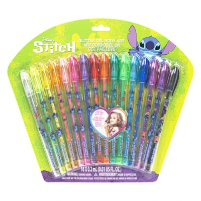 Abbildung von Stitch 16 teiliges Glitzerstift Körperkunst Set, glitzernde und leuchtende Farben, ab 3 Jahren, von Townley Girl