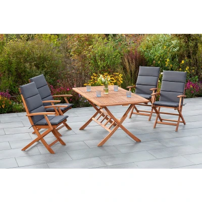Abbildung von MERXX Garten Essgruppe &quot;Comodoro&quot;, (5 tlg.), 4 Klappsessel mit ausziehbarem Tisch
