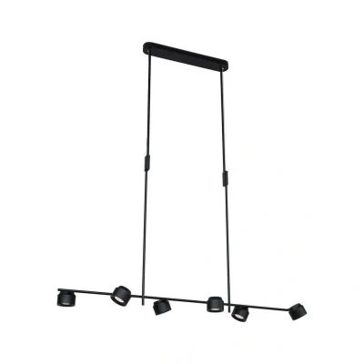 Abbildung von Paulmann 79783 LED Pendelleuchte Smart Home Zigbee Puric Pane Effect 6x450lm höhenverstellbar 1x 6x63 Watt dimmbar Schwarz Metall, Kunststoff 2700 K