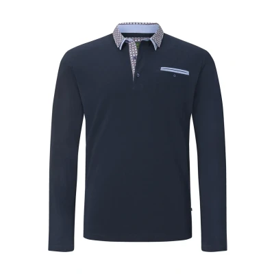 Abbildung von Charles Colby Langarm EARL CHAD Poloshirt, Herren, Größe: 3XL, Dark blue