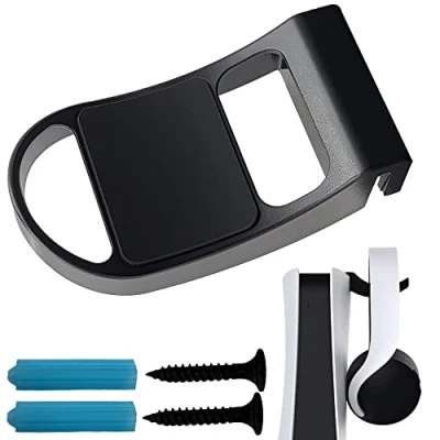 Abbildung von MatoSan® PS5 Headset Halterung für Playstation 5 3D Halter Wandhalterung Controller Zubehör Kopfhörer (Black)