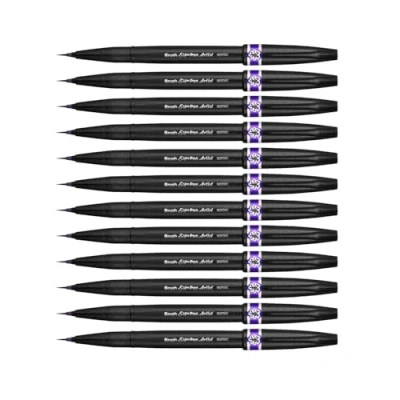 Abbildung von Pentel SESF30C VX Extra feine Pinsel Spitze, 12 Stück violett