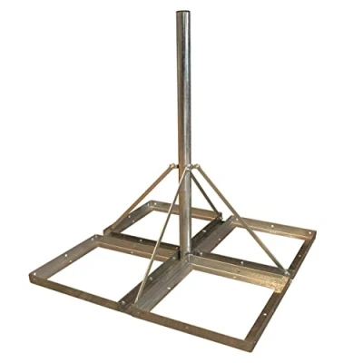 Abbildung von Premium X Flachdachständer Deluxe 4X 50x50cm Stahl 1,2m Mast 60mm SAT Platten Ständer Balkonständer für Satelliten Schüssel