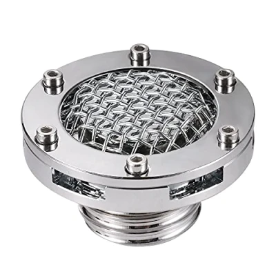 Abbildung von Motorrad CNC Tankdeckel Abdeckung für Harley Dyna Breakout Road King Forty Eight Softail Sportster 883 1200 Touring (Chrom)