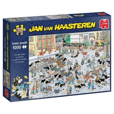 Abbildung von Jumbo Spiele Puzzle 19075 Jan van Haasteren Der Viehmarkt 1000 Teile Puzzle, Puzzleteile, Made in Europe