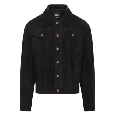 Abbildung von Herren Trucker Jeansjacke aus Ziegenwildleder im Westernstil Yangon