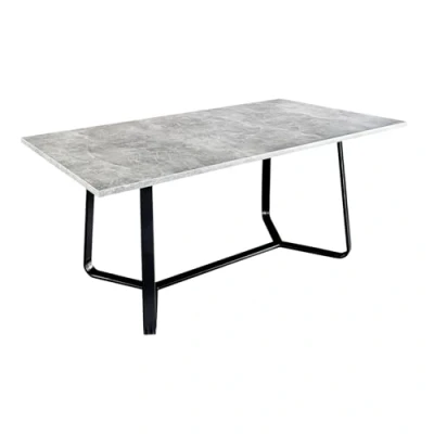 Abbildung von riess ambiente Esstisch LOFT 140cm grau / schwarz · in Beton Design mit Metall Kufengestell (Einzelartikel, 1 St), Küchentisch im Industrial für 4 Personen Stahlgestell