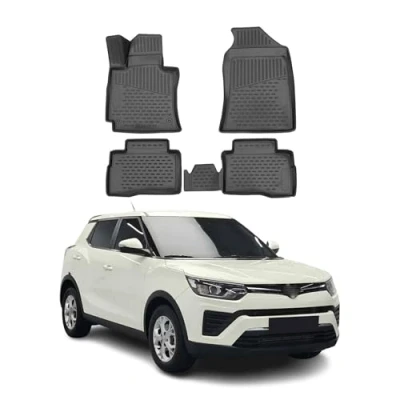 Abbildung von OMAC Gummimatten Fußmatten kompatibel mit SsangYong Tivoli 2015 2021 TPE Matten Schwarz 4X