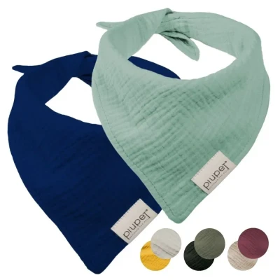 Abbildung von PiuPet® Hundehalstuch I 2er Set Hundehalstücher große Hunde Halstuch Hund Stylisches Bandana &amp; kleine Hundebekleidung Zubehör Blau/Türkis (L) 76x53x53cm