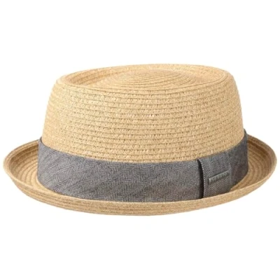 Abbildung von Stetson Robstown Toyo Pork Pie Sonnenhut Sommerhut Strohhut (M (56 57 cm) Natur)