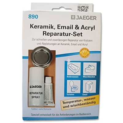 Abbildung von Jaegerlacke Reparatur Set Reparaturset 890 für Keramik, Emaille und Acryl, speziell den Sanitärbereich