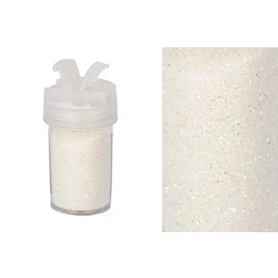 Abbildung von Creativery Glitzerpulver 0,26mm Dose 2,5x5,5cm mit Streudeckel Glitzerstaub Glitter Basteln Nailart Farbauswahl: perlweiß 020