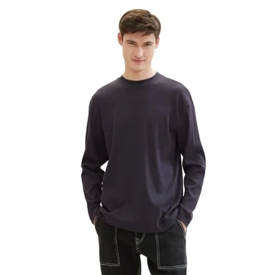 Abbildung von TOM Tailor Denim Langarmshirt, Herren, Größe: Large, Coal grey