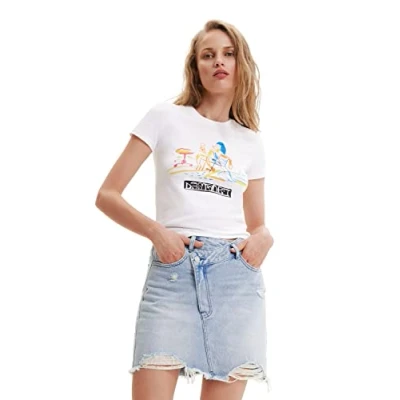 Abbildung von Desigual Women&#039;s TS_Cadillac 1000 T Shirt, White, S