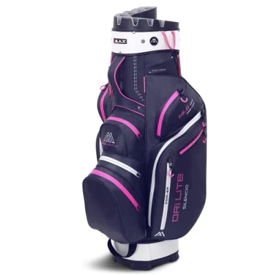 Abbildung von Big Max Dri Lite Silencio 2 Cartbag Wasserabweisende Golftasche stahlblau pink