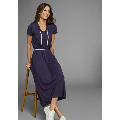 Abbildung von Laura Scott Midikleid mit Rippeneinsatz am Bund Kontraststreifen NEUE KOLLEKTION