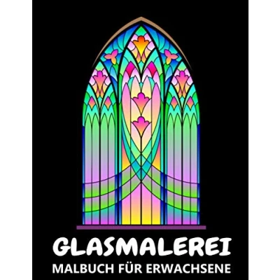 Abbildung von Glasmalerei Malbuch für Erwachsene: Religiöse, Blumen und Natur Designs Entspannung Stressabbau Ausmalbuch Kinder Jugendliche