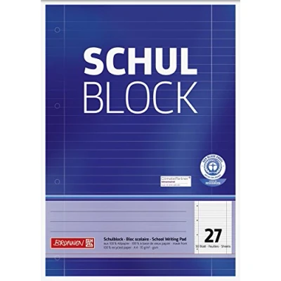 Abbildung von 10 x Brunnen Schulblock A4 70g/qm 50 Blatt RC Lineatur 27 gelocht