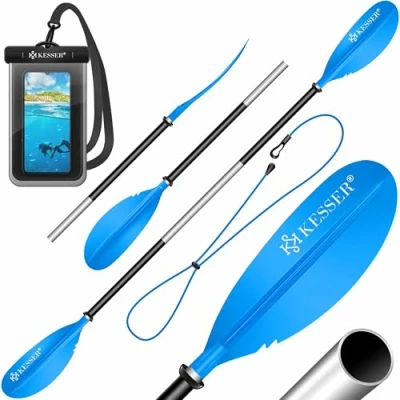 Abbildung von KESSER® Paddle Doppelpaddel 4 teilig für Kanu Kayak SUP Stand Up Paddling Board Stechpaddel, 228cm Aluminum Perfekt Schlauchboot, Paddel Inkl. Sicherheitsschnur, Hülle, Surfboard Boot