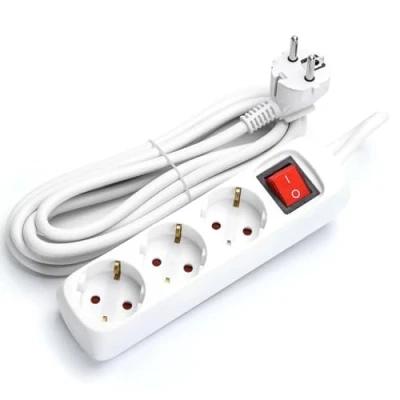 Abbildung von Deutsche 3 Fach Steckdosenleiste mit Schalter 3m 3G 1,5mm² weiß
