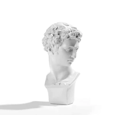 Abbildung von ZoTuoART Kunstharz Figuren, Ornamente, Morandi Farben, Premium, graue Büste, Statue, David Venus Medici, Nachahmung Gips, Skulptur für Skizzen, Kunst, Modell, Heimdekoration, Medici Weiß, 15 cm