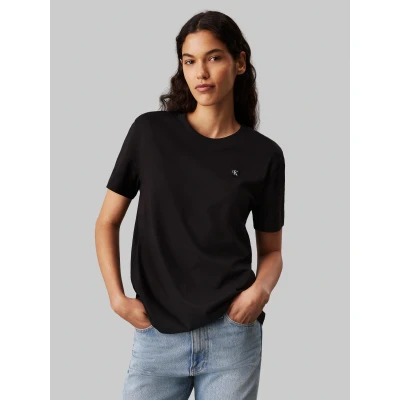 Abbildung von Calvin Klein Jeans Badge Regular TEE Tshirt basic, Damen, Größe: Small, Black