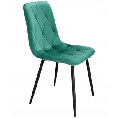 Abbildung von JUMI Modern Esszimmerstuhl PIADO 44 x 89 52 cm, Stühle Esszimmer, Wohnzimmer, Schlafzimmer, Bürostuhl Ohne Armlehne Schreibtischstuhl, Schminktisch Stuhl Metallbeine, Samt (Grün)