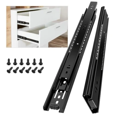Abbildung von AOLISHENG Schubladenschienen Vollauszug 400mm Kugelauszug Küchenschrank Schubladenführungen Schienen Schubladen Schienensystem Mit 45 kg Tragkraft 1 Paar(2er Set)